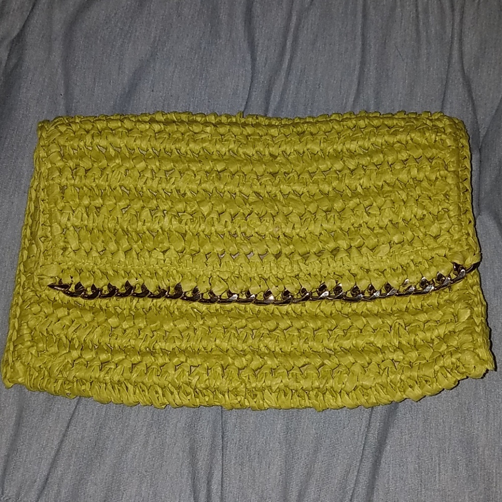 Straw clutch bag